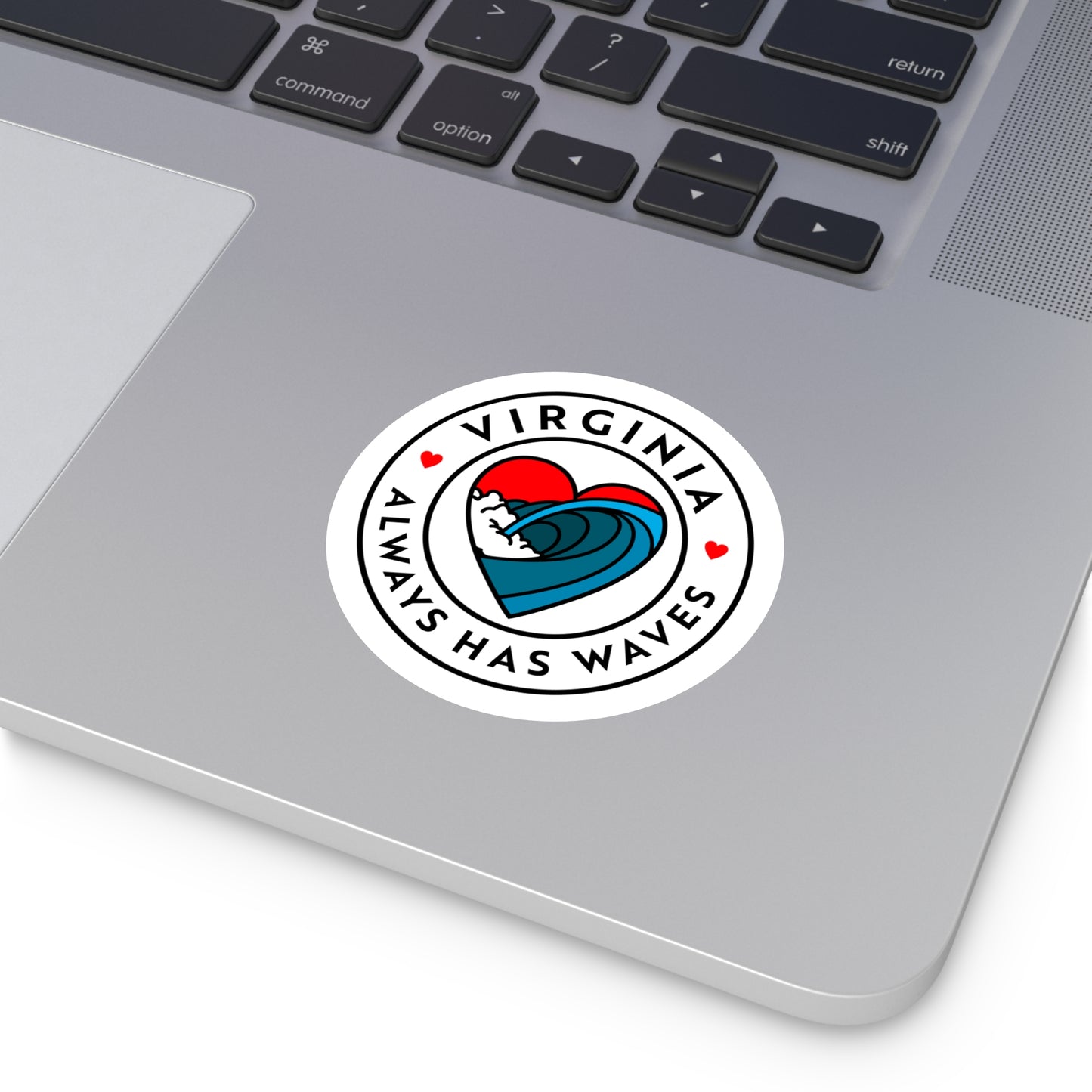 Virginia Waves Round Stickers - Indoor/Outdoor, Surf Vibe Decor