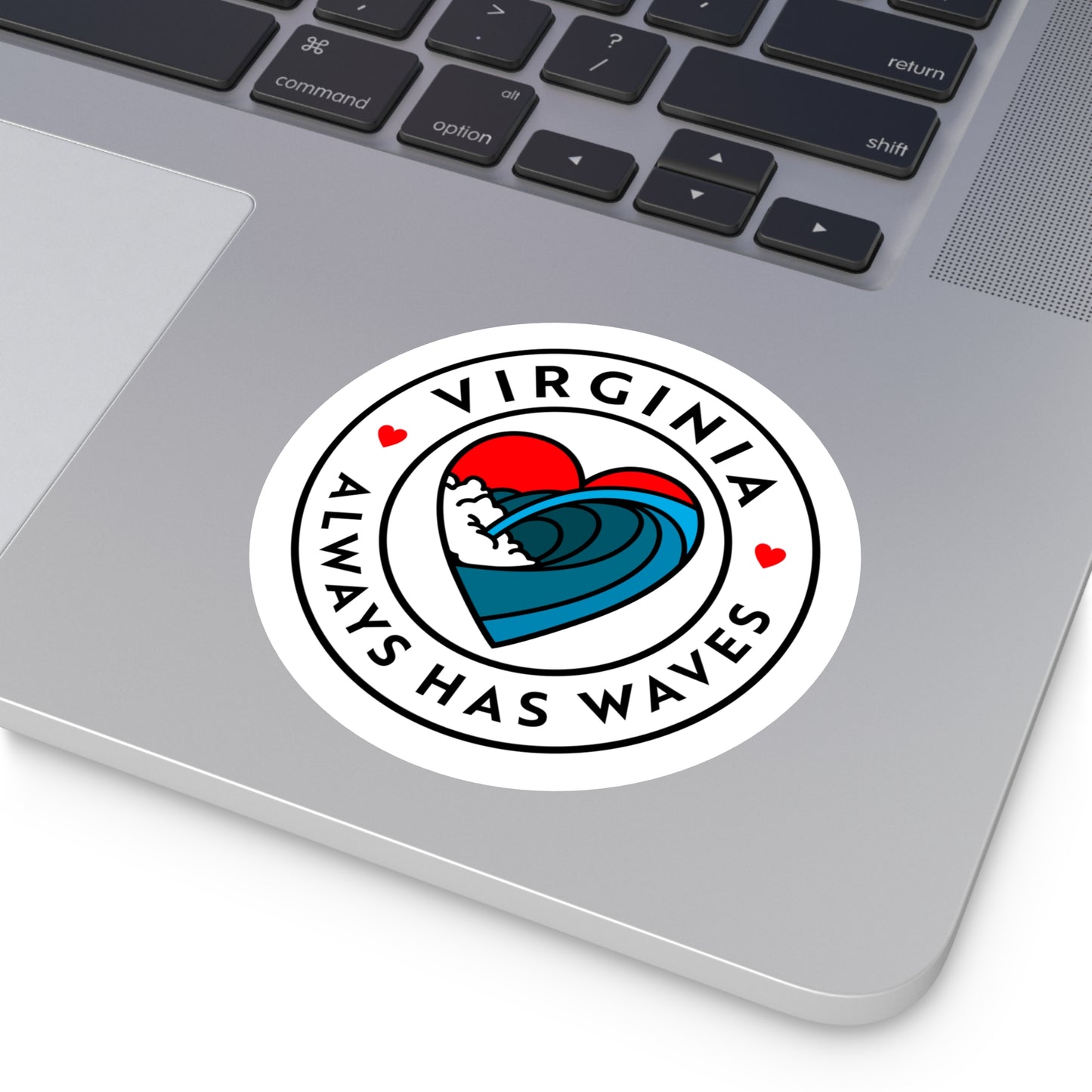 Virginia Waves Round Stickers - Indoor/Outdoor, Surf Vibe Decor