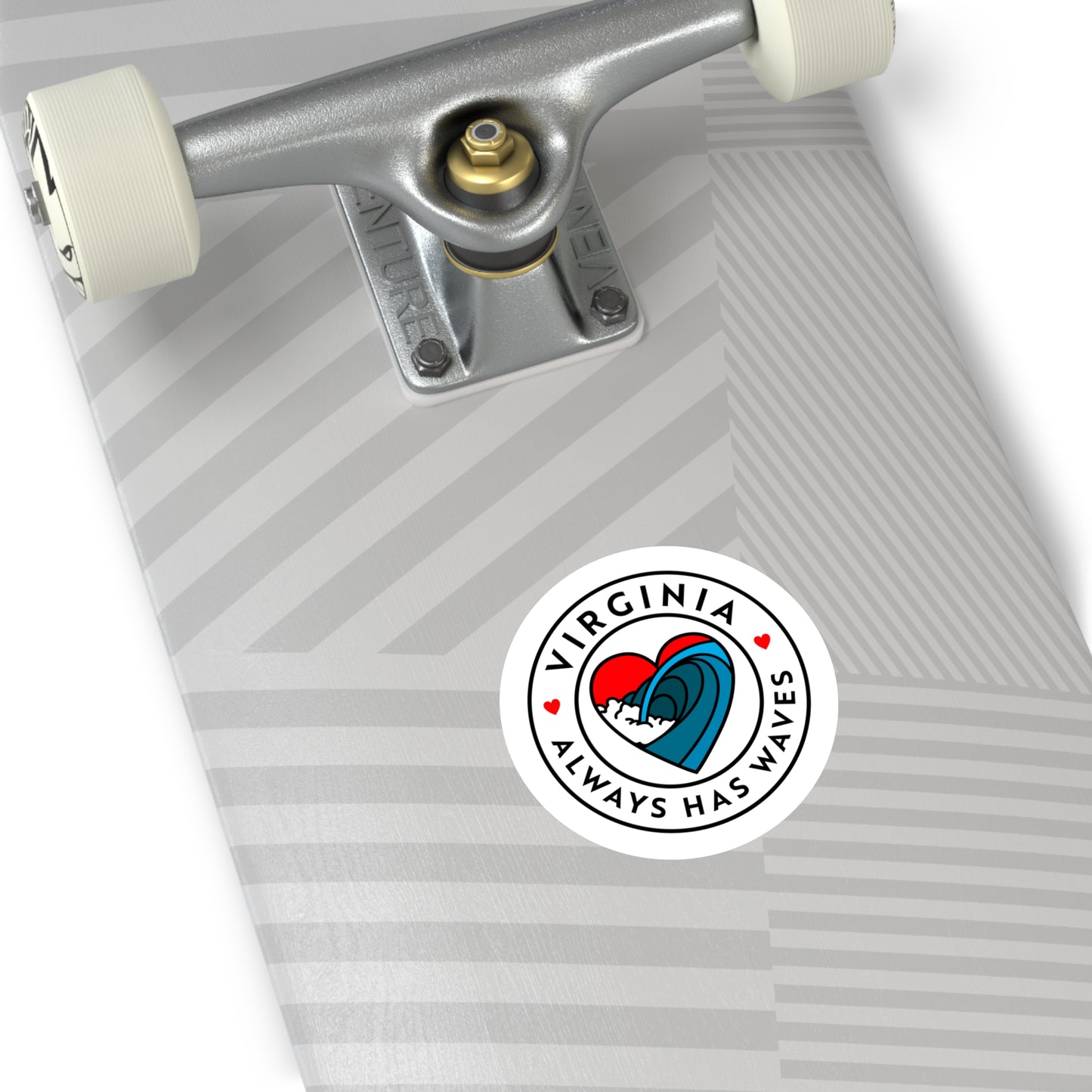 Virginia Waves Round Stickers - Indoor/Outdoor, Surf Vibe Decor
