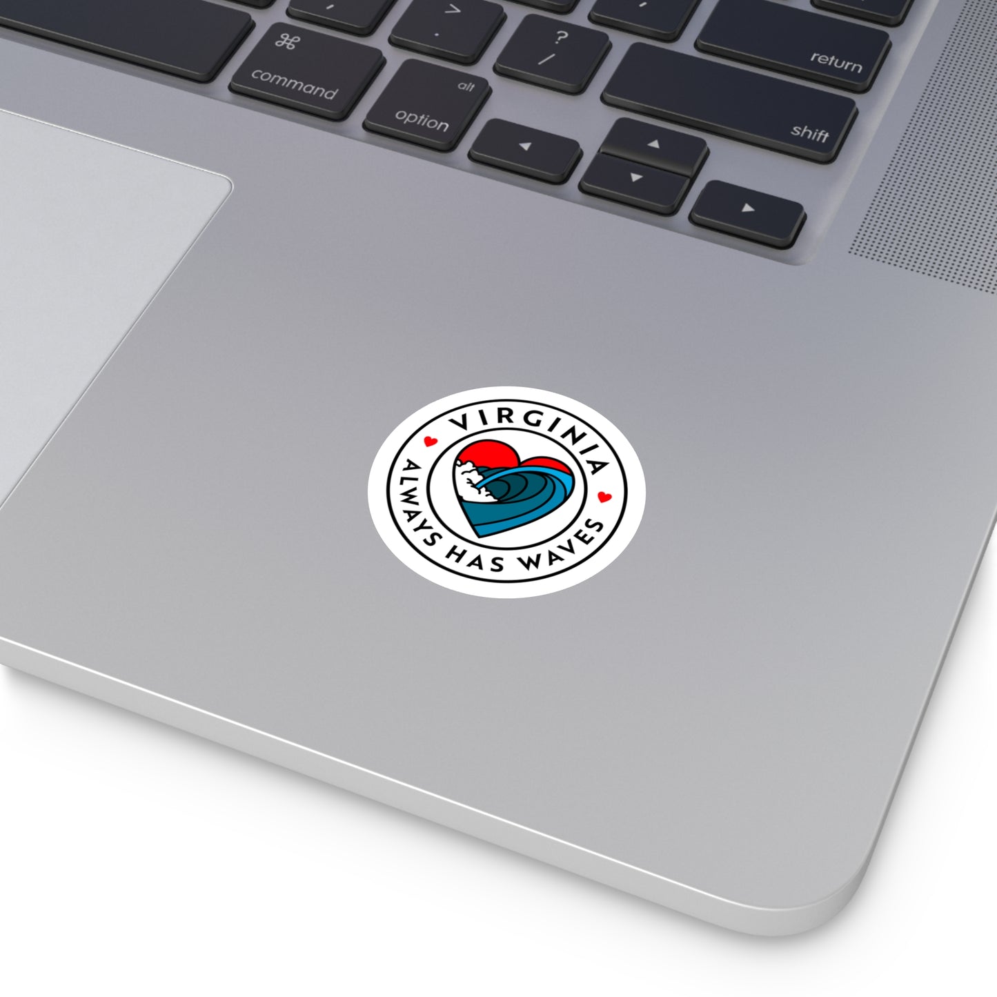 Virginia Waves Round Stickers - Indoor/Outdoor, Surf Vibe Decor
