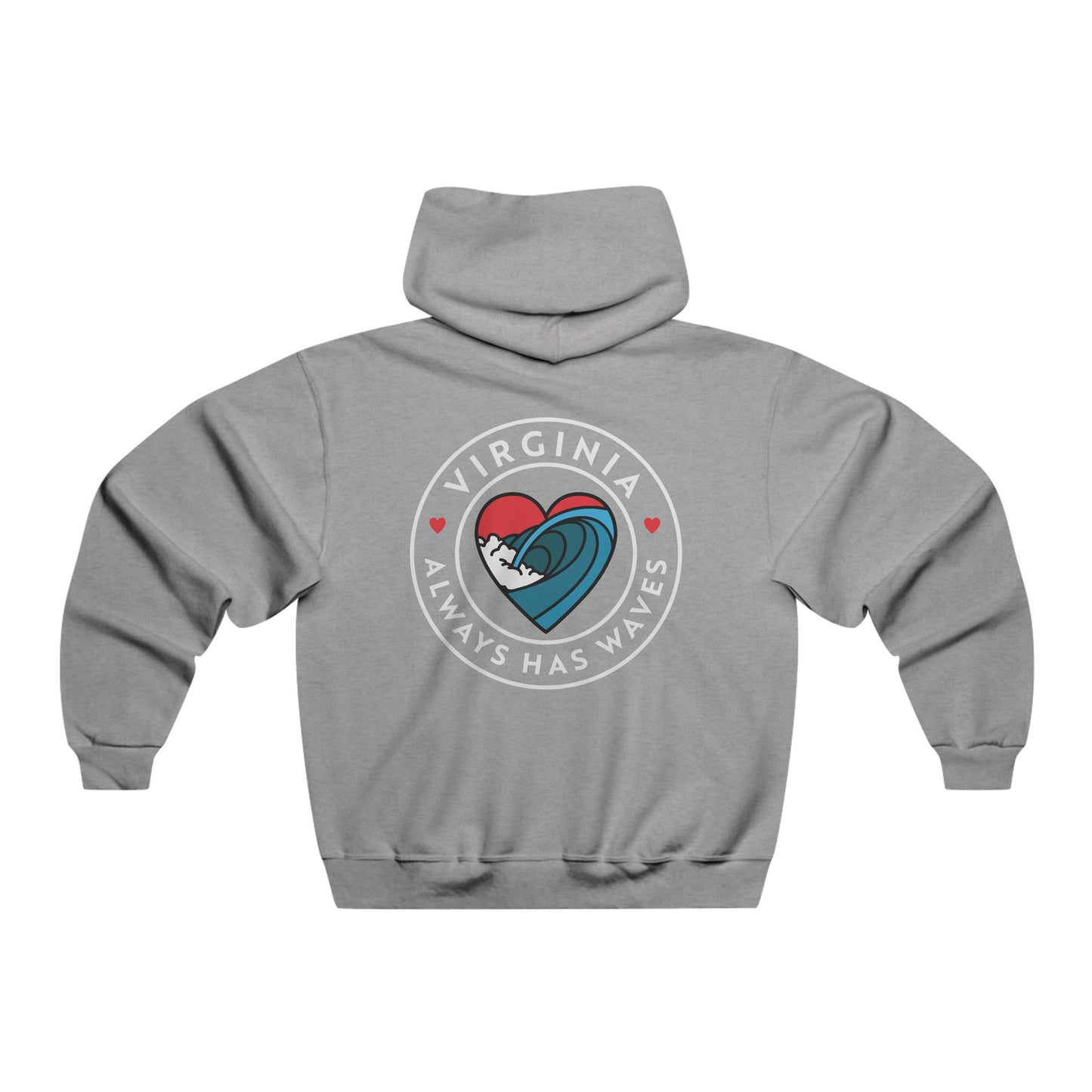 Virginia Always has Waves Hooded Sweatshirt - Cozy Apparel for Beach Lovers