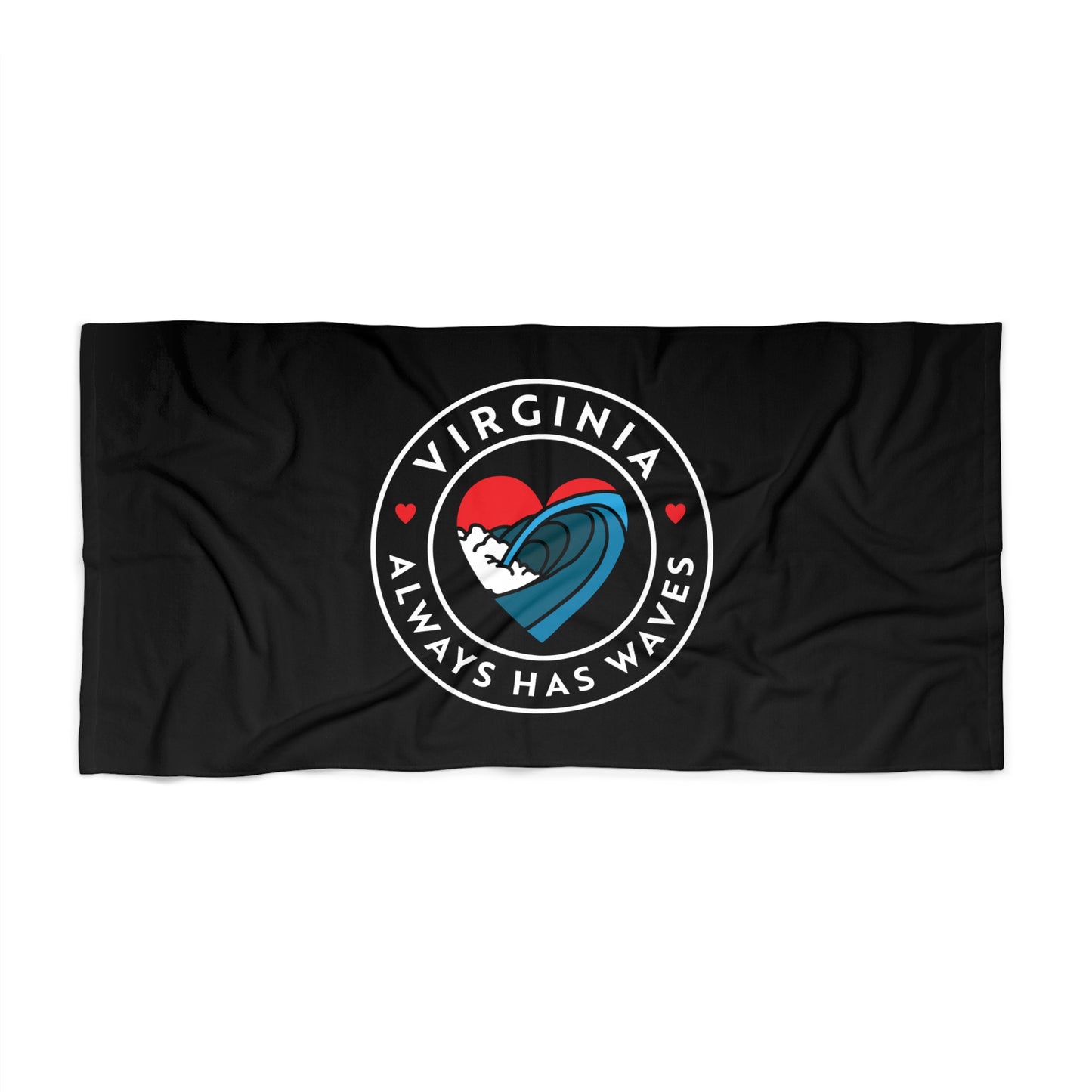 Virginia Beach Towel - Always Has Waves Design, Perfect for Summer Fun