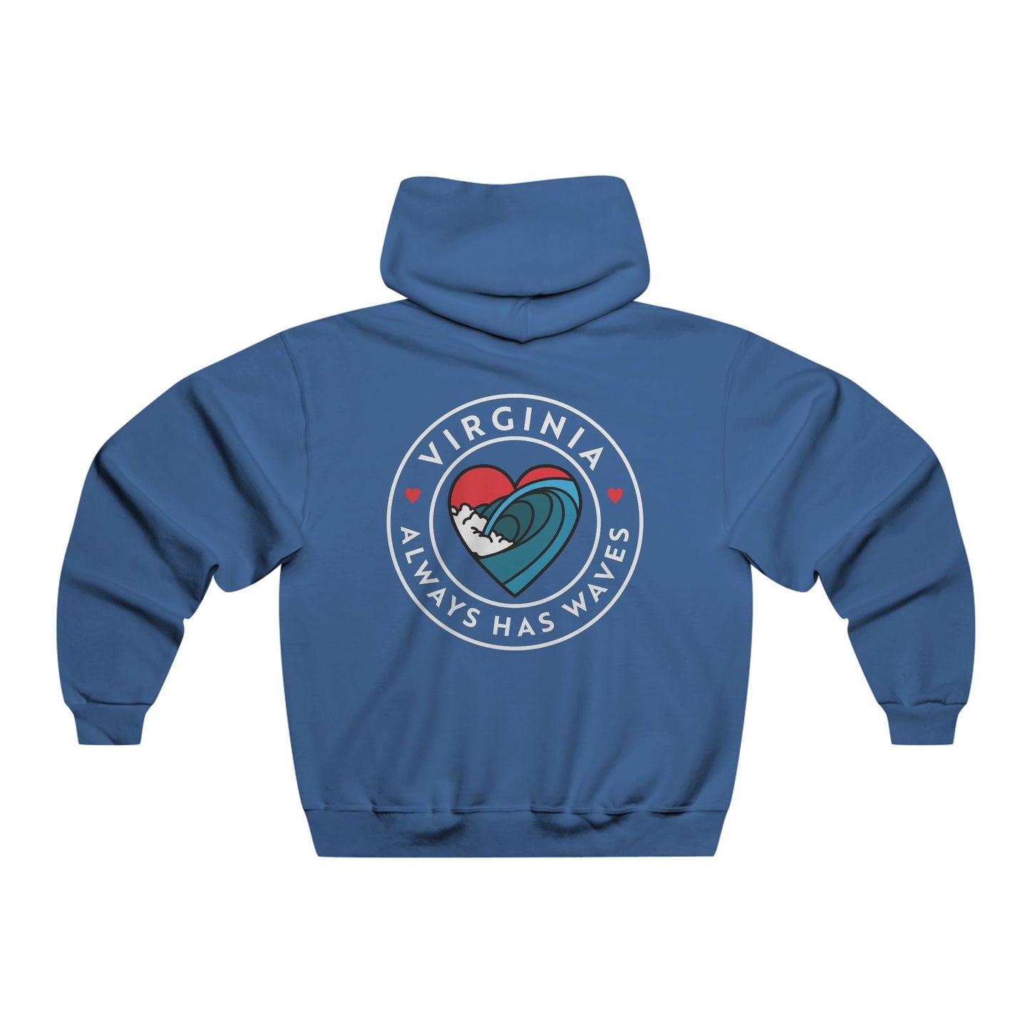 Virginia Always has Waves Hooded Sweatshirt - Cozy Apparel for Beach Lovers