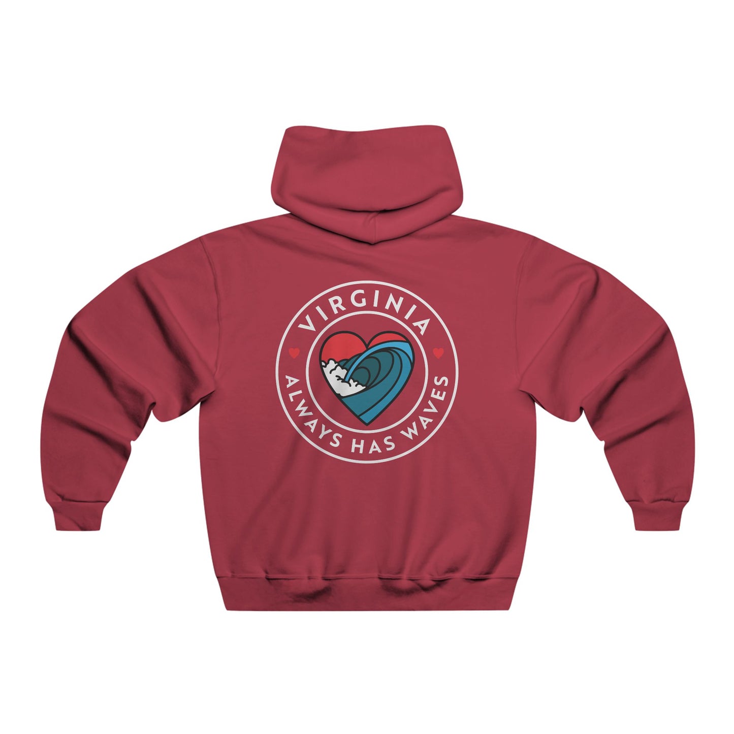 Virginia Always has Waves Hooded Sweatshirt - Cozy Apparel for Beach Lovers