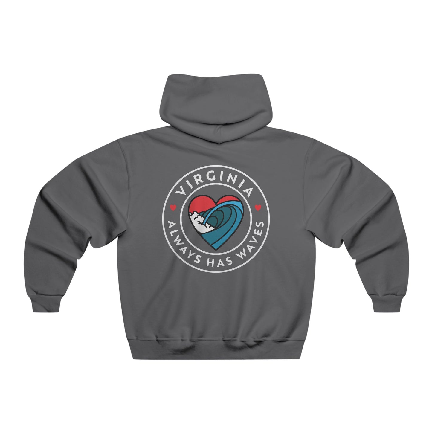Virginia Always has Waves Hooded Sweatshirt - Cozy Apparel for Beach Lovers