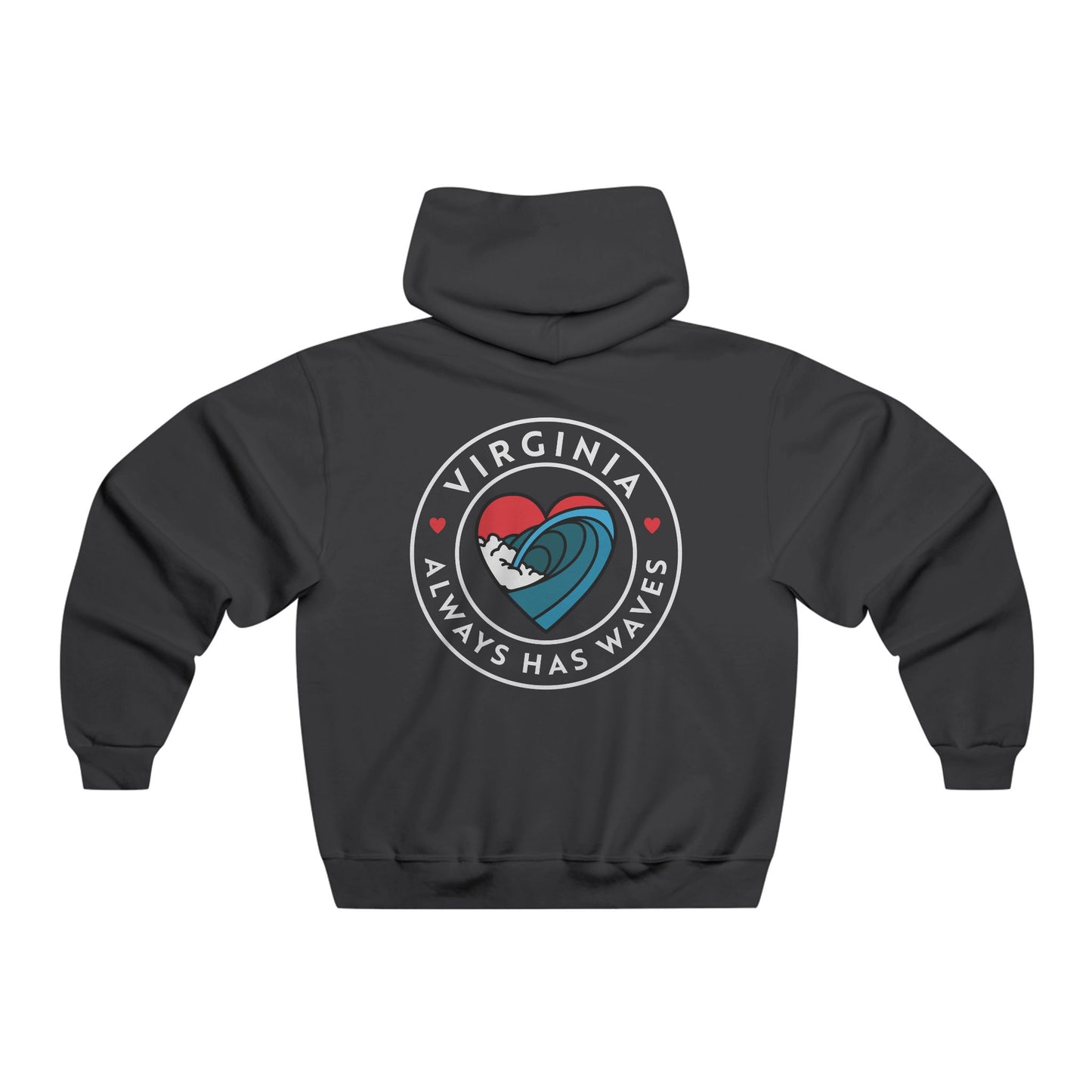Virginia Always has Waves Hooded Sweatshirt - Cozy Apparel for Beach Lovers