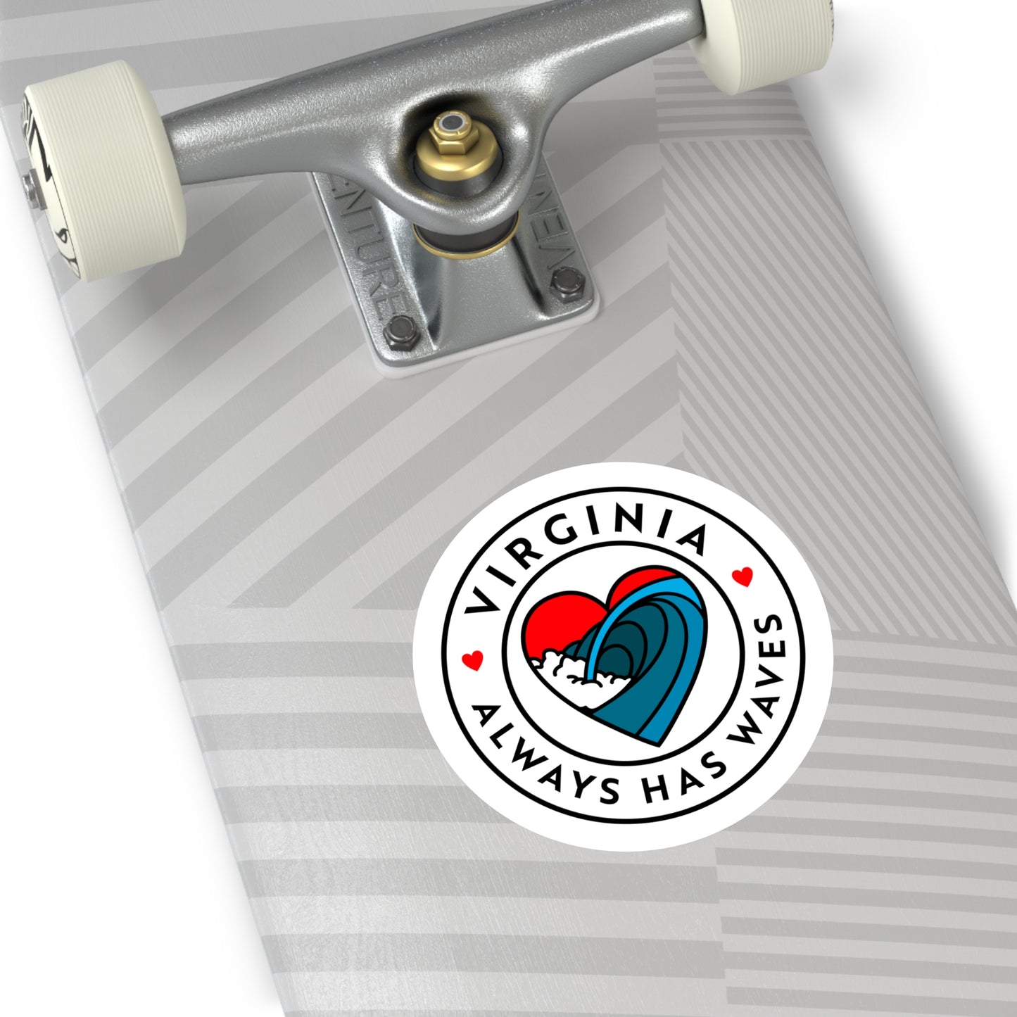 Virginia Waves Round Stickers - Indoor/Outdoor, Surf Vibe Decor